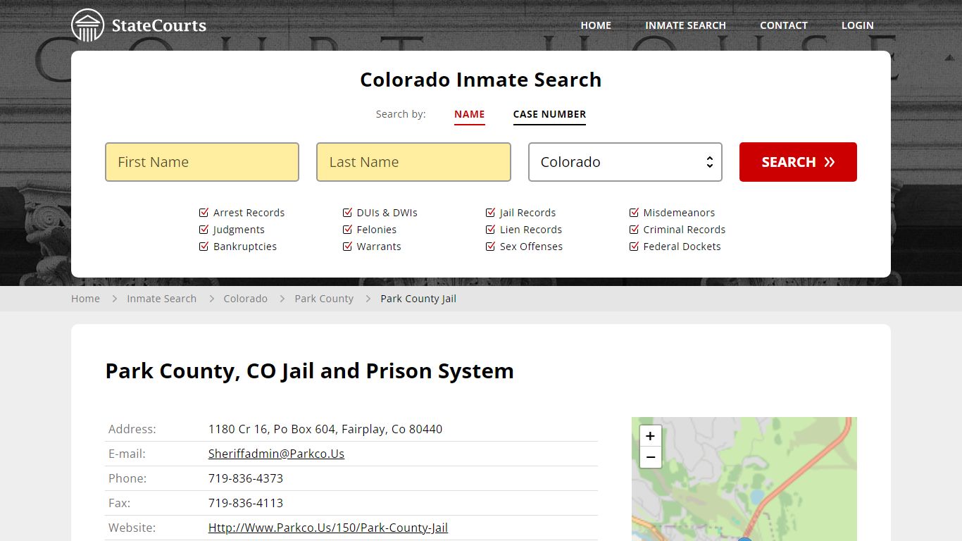 Park County Jail Inmate Records Search, Colorado - StateCourts